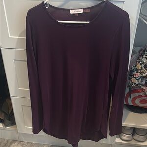 Calvin Klein Purple Long Sleeve Relaxed Blouse